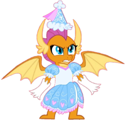 Size: 640x604 | Tagged: safe, artist:darlycatmake, derpibooru import, smolder, dragon, angry, background removed, clothes, cute, defending, dragon wings, dragoness, dress, female, froufrou glittery lacy outfit, glare, gloves, gritted teeth, hat, hennin, long gloves, mama bear, princess, princess smolder, protecting, ready to fight, simple background, smolderbetes, spread wings, squint, teeth, transparent background, wings