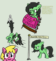 Size: 830x898 | Tagged: safe, artist:purppone, ponerpics import, cherry berry, oc, oc:anon filly, earth pony, pony, drawpile, female, filly, foal, frown, looking back, mare, open mouth, roller coaster, screaming, simple background