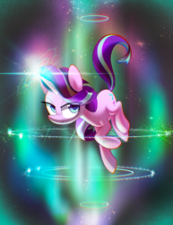 Size: 1500x1941 | Tagged: safe, artist:dawnfire, starlight glimmer, pony, unicorn, eye clipping through hair, female, magic, mare, solo, watermark