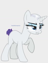 Size: 1024x1326 | Tagged: safe, artist:headshavepony, derpibooru import, rarity, pony, unicorn, bald, headshave, shaved, shaved head, shaved mane, solo