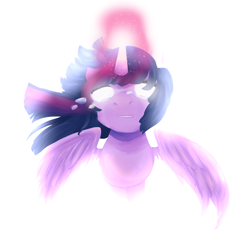 Size: 2504x2416 | Tagged: safe, artist:glitchyraptor, derpibooru import, twilight sparkle, twilight sparkle (alicorn), alicorn, pony, 2014, crying, description is relevant, glowing, glowing eyes, old art, solo