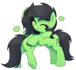 Size: 1900x1750 | Tagged: safe, artist:thebatfang, ponerpics import, oc, oc only, oc:anon filly, earth pony, pony, dock, earth pony oc, eyes closed, female, females only, filly, foal, heart, hug, rearing, self ponidox, simple background, smiling, standing, standing on one leg, transparent background