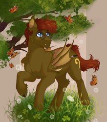 Size: 3089x3521 | Tagged: safe, artist:roselord, derpibooru import, oc, bat pony, pony, chest fluff, commission, fluffy, forest, ych result, your character here