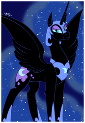 Size: 800x1158 | Tagged: safe, artist:amoratano, derpibooru import, nightmare moon, alicorn, pony, female, mare, solo