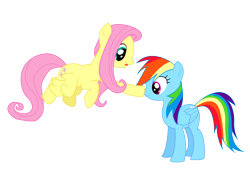 Size: 2880x2016 | Tagged: safe, artist:nebulonb100, derpibooru import, fluttershy, rainbow dash, pegasus, pony, boop, duo, duo female, female, high res, mare, simple background, transparent background