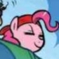 Size: 84x84 | Tagged: safe, derpibooru import, screencap, pinkie pie, earth pony, pony, spoiler:comic, cute, eyes closed, female, mare, offscreen character, scarf, smiling