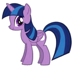 Size: 500x449 | Tagged: safe, derpibooru import, twilight sparkle, twilight sparkle (alicorn), twilight twinkle, alicorn, pony, 2009, alternate color palette, alternate cutie mark, concept art, female, horn, mare, moon, show bible, simple background, smiling, transparent background, wings