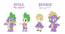 Size: 1200x625 | Tagged: safe, artist:tarkan809, derpibooru import, spike, dragon, human, dragonified, humanized, simple background, species swap, spence, transparent background