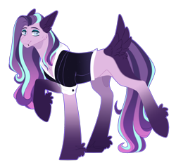 Size: 1700x1600 | Tagged: safe, alternate version, artist:purplegrim40, derpibooru import, oc, oc only, earth pony, pony, clothes, earth pony oc, magical lesbian spawn, male, offspring, parent:coloratura, parent:fluttershy, raised hoof, raised leg, simple background, solo, stallion, transparent background