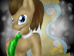 Size: 1600x1200 | Tagged: safe, artist:diankave, derpibooru import, doctor whooves, anthro, earth pony, cutie mark background, male, necktie, solo