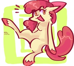 Size: 2048x1820 | Tagged: safe, artist:dmitrymemovznok, derpibooru import, apple bloom, earth pony, pony, female, filly, foal, open mouth, sitting, solo, unshorn fetlocks