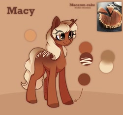 Size: 1845x1720 | Tagged: safe, artist:_alixxie_, derpibooru import, oc, oc only, oc:macy, pony, unicorn, colored hooves, eye clipping through hair, female, full body, hooves, horn, mare, reference sheet, smiling, solo, standing, three quarter view, unicorn oc, watermark