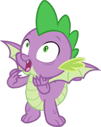 Size: 659x827 | Tagged: safe, artist:pascalmulokozi2, derpibooru import, edit, edited screencap, screencap, spike, dragon, molt down, background removed, male, open mouth, shocked, simple background, solo, transparent background, winged spike, wings