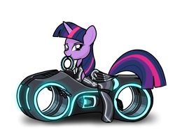 Size: 1750x1320 | Tagged: safe, artist:theuser, derpibooru import, twilight sparkle, twilight sparkle (alicorn), alicorn, disney, looking at you, simple background, smiling, smiling at you, solo, tron legacy, white background