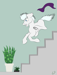 Size: 899x1173 | Tagged: safe, artist:lennystendhal13, derpibooru import, double diamond, pony, solo, stairs, this will end in pain