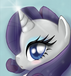 Size: 968x1028 | Tagged: safe, artist:feather-ponyart, derpibooru import, rarity, pony, unicorn, blushing, bust, portrait, solo