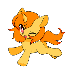 Size: 768x768 | Tagged: safe, derpibooru import, oc, oc only, oc:moyle star, pony, unicorn, cute, female, orange coat, simple background, solo, transparent background