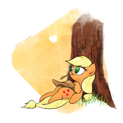 Size: 2048x2048 | Tagged: safe, artist:widelake, derpibooru import, applejack, earth pony, pony, solo, tree