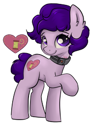 Size: 1559x2087 | Tagged: safe, artist:dumbwoofer, derpibooru import, oc, oc:stitch tight, earth pony, fallout equestria, bomb collar, collar, cutie mark, female, looking at you, mare, raised hoof, raised leg, scar, simple background, slave, smiling, solo, transparent background