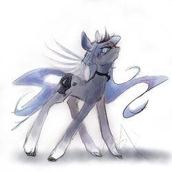 Size: 1024x1024 | Tagged: safe, artist:catcity__, derpibooru import, princess luna, alicorn, pony, simple background, solo, white background