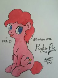 Size: 768x1024 | Tagged: safe, artist:pwnagespartan, derpibooru import, pinkie pie, earth pony, pony, solo, traditional art