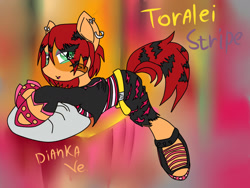 Size: 1600x1200 | Tagged: safe, artist:diankave, derpibooru import, oc, oc only, earth pony, pony, abstract background, clothes, ear piercing, earring, earth pony oc, female, jewelry, mare, piercing, smiling, solo