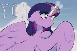 Size: 700x462 | Tagged: safe, artist:kisselmr, derpibooru import, twilight sparkle, twilight sparkle (alicorn), alicorn, advertisement, anime, commission, female, mare, solo, your character here
