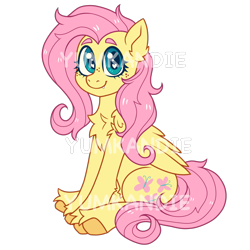 Size: 3500x3500 | Tagged: safe, artist:yumkandie, derpibooru import, fluttershy, pegasus, pony, chest fluff, ear fluff, ears, fangs, female, freckles, heart, heart eyes, high res, obtrusive watermark, simple background, smiling, solo, transparent background, unshorn fetlocks, watermark, wingding eyes