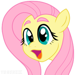 Size: 3500x3500 | Tagged: safe, artist:yumkandie, derpibooru import, fluttershy, pony, bust, emoji, high res, open mouth, pogchamp, poggers, portrait, simple background, solo, transparent background