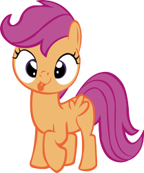 Size: 954x1142 | Tagged: safe, artist:herrmyrddin, derpibooru import, scootaloo, pegasus, pony, lesson zero, :p, cute, cutealoo, derp, female, filly, foal, simple background, solo, tongue, tongue out, transparent background, vector