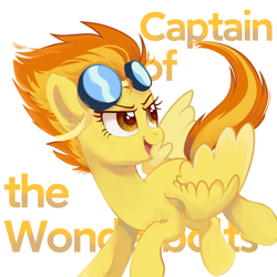 Size: 1200x1200 | Tagged: safe, artist:starfallmoonlight, derpibooru import, spitfire, pegasus, female, flying, goggles, mare, open mouth, simple background, solo, spread wings, white background, wings, wonderbolts