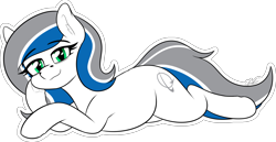 Size: 2233x1149 | Tagged: safe, artist:seafooddinner, derpibooru import, oc, oc only, oc:boeingpone, earth pony, pony, draw me like one of your french girls, female, lidded eyes, looking at you, lying down, mare, simple background, solo, transparent background