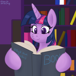 Size: 1188x1178 | Tagged: safe, artist:eklipsethepony, derpibooru import, twilight sparkle, twilight sparkle (alicorn), alicorn, pony, book, bookshelf, library, princess, reading, solo