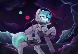 Size: 3235x2258 | Tagged: safe, artist:zpdea, derpibooru import, oc, oc only, oc:siriusnavigator, pegasus, pony, helmet, solo, spacesuit