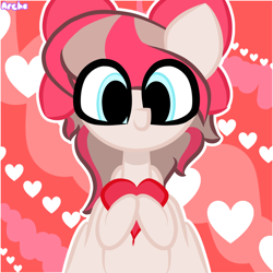 Size: 2000x2000 | Tagged: safe, artist:arche, derpibooru import, angel wings, oc, pegasus, pony, bow, eye clipping through hair, hair bow, pegasus oc, solo