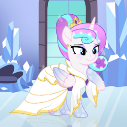 Size: 5000x5000 | Tagged: safe, artist:lovinglypromise, derpibooru import, oc, oc:lovely promise, alicorn, pony, absurd resolution, alicorn oc, clothes, dress, female, horn, mare, solo, wings