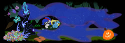 Size: 858x300 | Tagged: safe, artist:lummh, derpibooru import, nightmare moon, oc, alicorn, pony, candy, eating, food