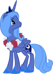 Size: 635x876 | Tagged: safe, artist:herrmyrddin, derpibooru import, princess luna, alicorn, pony, friendship is magic, season 1, female, mare, s1 luna, simple background, solo, transparent background, vector, wreath