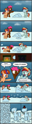 Size: 1280x4866 | Tagged: safe, artist:metal-jacket444, artist:swiftgaiathebrony, derpibooru import, oc, comic, commission, parent:cheese sandwich, parent:pinkie pie, parent:rainbow dash, parent:sunburst, parent:twilight sparkle, reference, snow, snowball effect, spongebob reference, spongebob squarepants