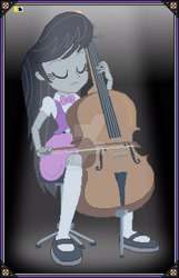 Size: 1920x2988 | Tagged: safe, artist:sansdrew250, derpibooru import, octavia melody, equestria girls, cello, deviantart watermark, eyes closed, female, musical instrument, obtrusive watermark, pixel art, sitting, solo, watermark