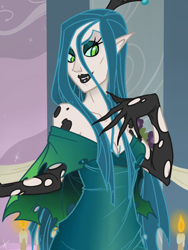 Size: 768x1024 | Tagged: safe, artist:thelivingmachine02, derpibooru import, queen chrysalis, human, a canterlot wedding, 2012, female, humanized, solo