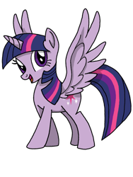 Size: 720x960 | Tagged: safe, artist:jeageruzumaki, derpibooru import, twilight sparkle, twilight sparkle (alicorn), alicorn, pony, female, mare, simple background, smiling, solo, spread wings, transparent background, wings