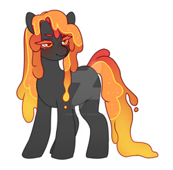 Size: 1280x1260 | Tagged: safe, artist:kusacakusaet, derpibooru import, oc, oc only, earth pony, pony, deviantart watermark, earth pony oc, eyelashes, female, mare, obtrusive watermark, simple background, smiling, solo, watermark, white background