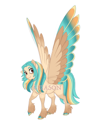 Size: 3700x4197 | Tagged: safe, artist:gigason, derpibooru import, oc, oc:dune, pegasus, female, magical lesbian spawn, mare, obtrusive watermark, offspring, parent:coco pommel, parent:spitfire, simple background, solo, transparent background, watermark