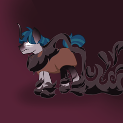 Size: 1280x1280 | Tagged: safe, artist:transpool, derpibooru import, pony of shadows, stygian, pony, unicorn, glowing, glowing eyes, male, possessed, simple background, solo, stallion