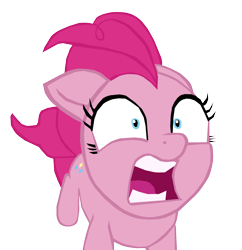 Size: 1280x1321 | Tagged: safe, artist:benpictures1, pinkie pie, earth pony, pony, my little pony: the movie, cute, diapinkes, ears, female, floppy ears, inkscape, mare, running, scared, shrunken pupils, simple background, solo, transparent background, vector
