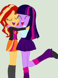 Size: 773x1034 | Tagged: safe, artist:sunriseshimmer1275, derpibooru import, sunset shimmer, twilight sparkle, equestria girls, duo, duo female, female, hug, jpg, lesbian, shipping, sunsetsparkle, vector