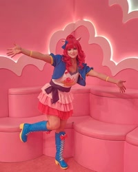 Size: 1080x1350 | Tagged: safe, derpibooru import, pinkie pie, human, clothes, cosplay, costume, irl, irl human, kotobukiya, kotobukiya pinkie pie, photo, solo