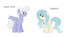 Size: 1378x725 | Tagged: safe, artist:darbypop1, derpibooru import, oc, oc only, oc:cloud puff, oc:cordelia, pegasus, pony, female, male, mare, simple background, stallion, transparent background