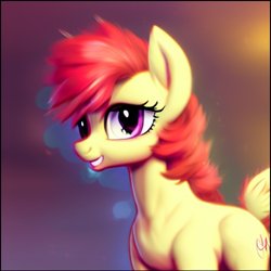 Size: 516x515 | Tagged: safe, derpibooru import, machine learning generated, earth pony, pony, alternate cutie mark, cute, female, mare, small resolution, solo